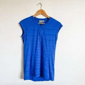Athleta Size Medium Royal Blue 3/4 Zip Athletic Cap Sleeve Athletic Top - Picture 1 of 9