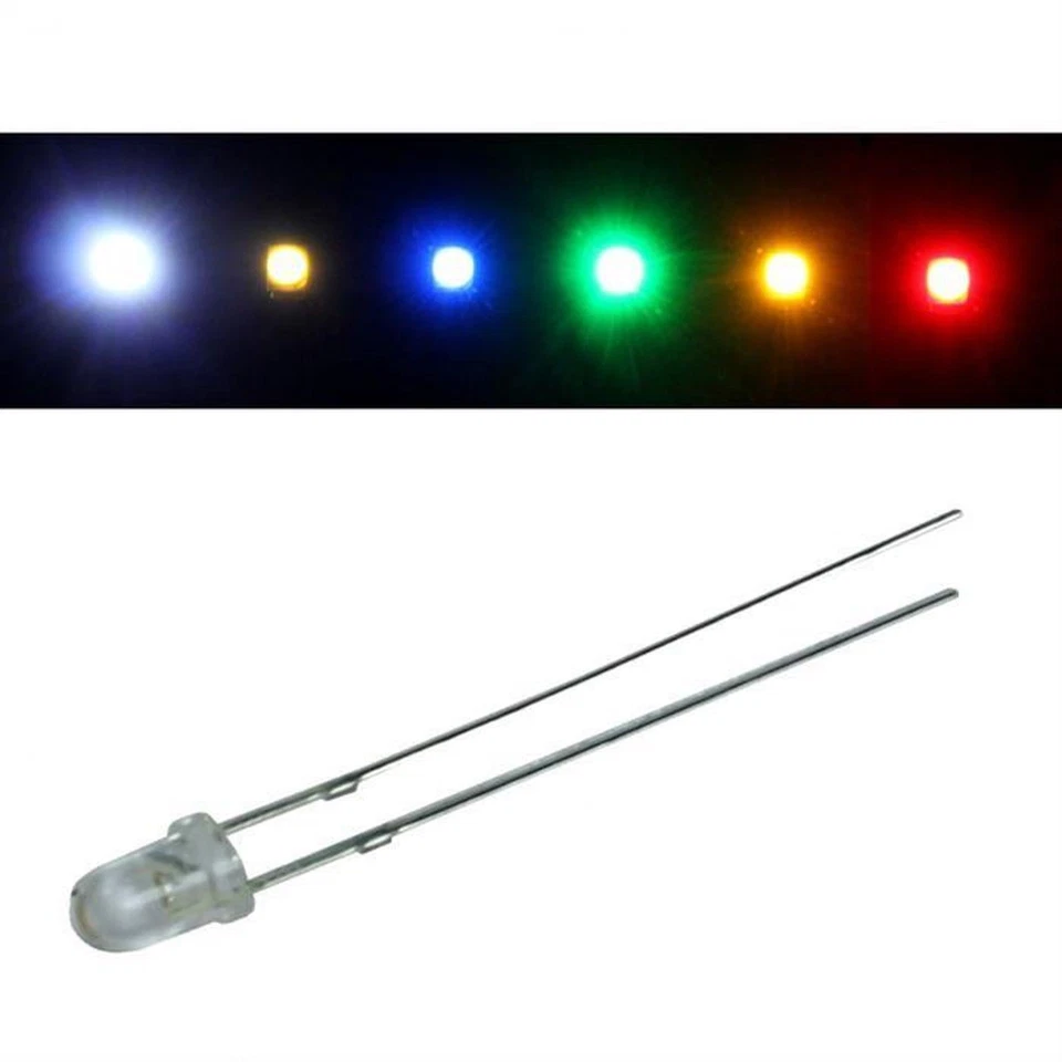 50x LED superluminosi 3mm Bianco caldo 3000K 20mA 3,2V 4000…6000mcd 30° Convenzi - Immagine 1 di 1