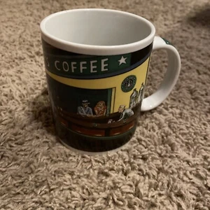 Vintage Starbucks Coffee Mug Cup By Chaleur Nighthawks Diner Scene D. Burrows - Picture 1 of 6