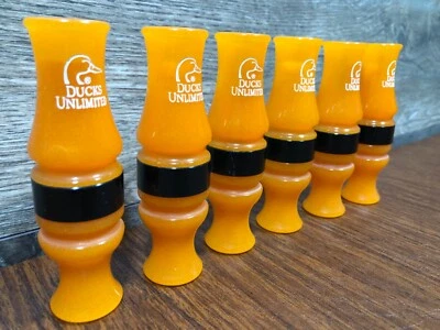 RARO NARANJA PERLA ACRÍLICO PATOS ILIMITADO DOBLE CAÑA PATO LLAMAR NUEVO VENDIDO por PC Foto 1 de 4