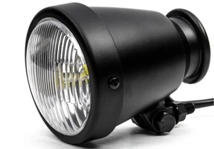 4.25" Motorcycle Mini Headlight w/High Low Beam Lights LED Bulb Black Housing - Picture 1 of 5