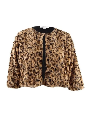 Calvin Klein Mujer Talla Grande Estampado Imitación Piel Encogerse de hombros (1X, Leopardo/Negro) Foto 1 de 2