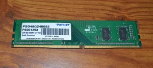 Patriot - 8GB - DDR4 SDRAM - 2400Mhz - Memory Module - PSD48G240082 - Used - Picture 1 of 2