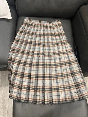 Falda midi plisada vintage a cuadros lana etiqueta Union Evan picone talla 10 Foto 1 de 4