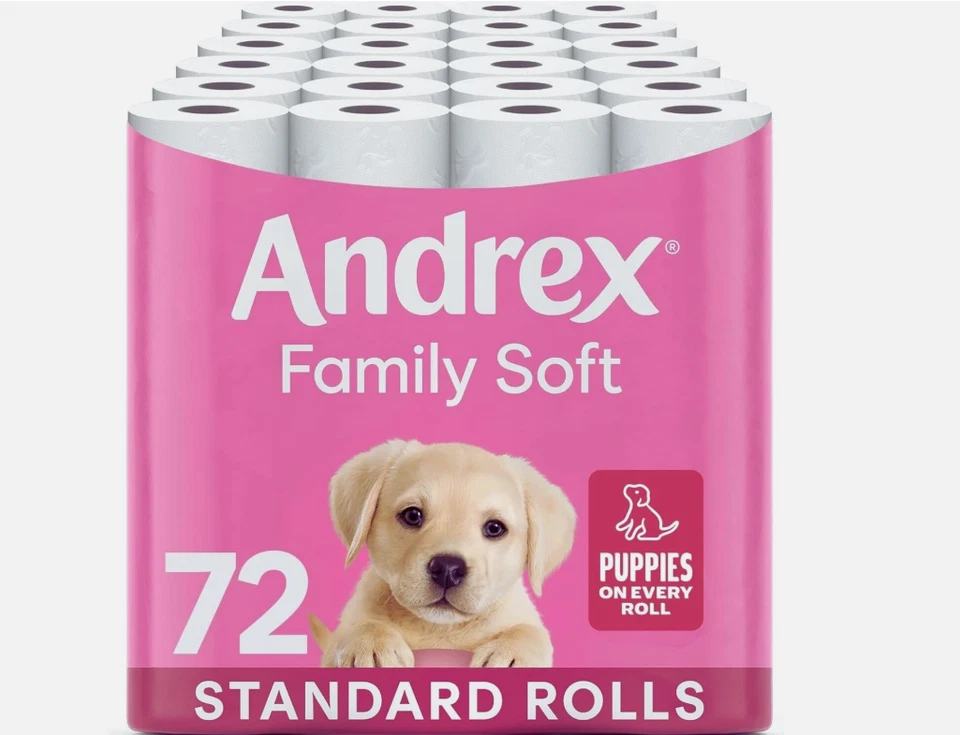 Andrex Family Soft Toilet Tissue 72 Rolls (Previously Andrex Gentle Clean) Gentl