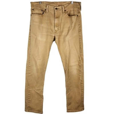 Pantalones de mezclilla de algodón marrón Levi's 513 para hombre 34x32 pierna recta elásticos ropa de trabajo Foto 1 de 4