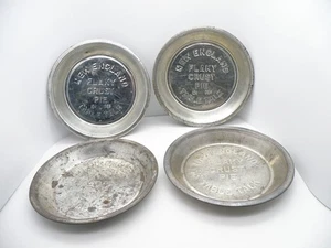 4 Vintage New England Table Talk Flaky Crust Pie Tin 9.5" Vented w/Deposit Decor - Picture 1 of 8