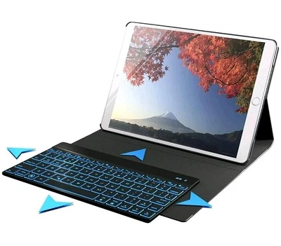 Yekbee Ultimate Detachable Portfolio Keyboard Case Black Backlit For iPad Tablet - Image 1 of 4