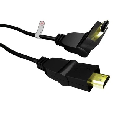 3m HDMI Bent Head Adjustable Right Angle Cable Audio Video HD 3DTV Xbox Ps2 Lead - Image 1 of 4