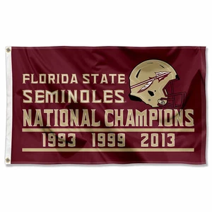 Florida State Seminoles 3 Time National Champions Flag Large 3x5 - Picture 1 of 7