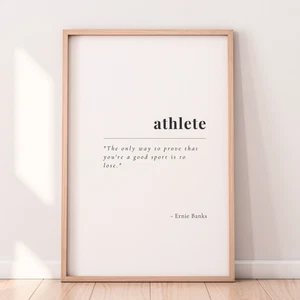 Athlete Quote Wall Art – Ernie Banks | Minimalist Sports Poster - Picture 1 of 13