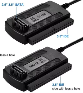 Adapter USB auf SATA S-ATA IDE 2.5" 3.5" Festplatte DVD - Photo 1/3