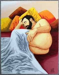 "Serenity (2025)" - Male NUDE - 11" x 14" (28 x 35.5 cm) *** GAY INTEREST *** - Picture 1 of 1
