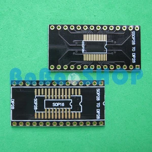 2 Stück vergoldet SOP16 SOP28 SSOP28 auf DIP16 DIP28 Adapter Konverter Leiterplatte Neu - Bild 1 von 2