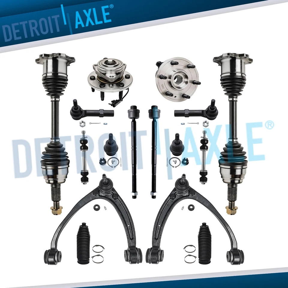 Kit de brazo de control superior de cojinete de rueda de eje CV delantero de 16 piezas para Chevy Silverado Tahoe Foto 1 de 4