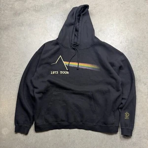VTG Aces & Eights Hoodie Mens 2XL Black Preowned Pullover Pink Floyd World Tour - Picture 1 of 7