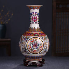 12 inch Jingdezhen ceramic enamel blue and white porcelain pastel vase