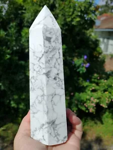 Howlite Crystal Quartz Natural tower obelisk 931g - 6 & 8/16" - 150mm - Picture 1 of 11