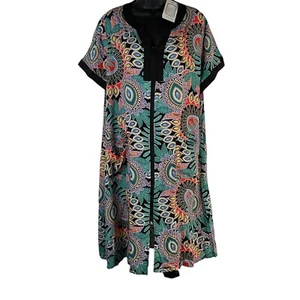 Vestido de casa Yozly para mujer verde XL floral manga corta cremallera frontal abrigo de casa nuevo con etiquetas - Imagen 1 de 16