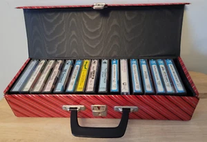 Multi-Coloured Striped Cassette Tape Carry Case 15 Tape Capacity. VGC. - Picture 1 of 10