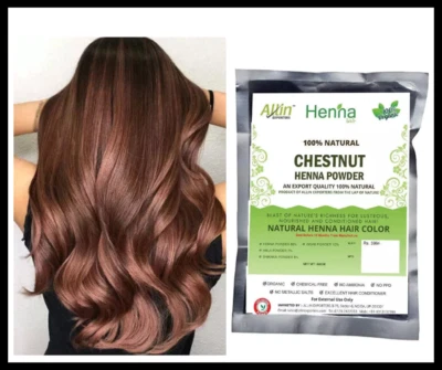 CHESTNUT 100% Organic Natural Henna Hair Color Chemical Ammonia free Hair Dye - Image 1 of 4