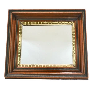 ANTIQUE VICTORIAN EASTLAKE WALNUT/GILT STENCILS DEEP SHADOW BOX FRAME W/ MIRROR - Picture 1 of 11