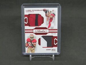 2020 PANINI FLAWLESS LARRY FITZGERALD JERRY RICE RUBY DUAL PATCH /15 SL2