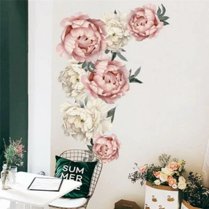 Large DIY Removable Peony Flowers Wall Sticker Vinyl Decal Room Decor Art Mural - Picture 1 of 8
