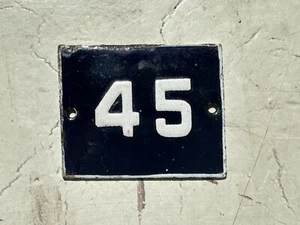 Number 45 Vintage Enamel House Numbers Made in Europe Room Hotel FREE POSTAGE - Picture 1 of 2