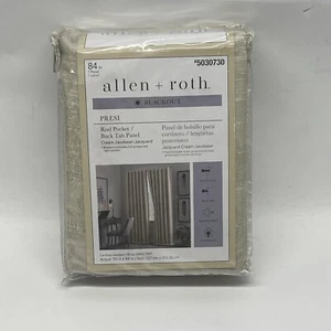allen + roth 84-in Cream Blackout Thermal Lined Back Tab Single Curtain Panel - Picture 1 of 4