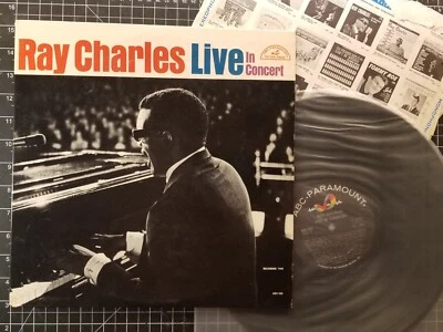RAY CHARLES Live In Concert LP 1965 1ST PRESS w/ INNER Blues MONO Vinyl SOUL ABC - Image 1 of 4