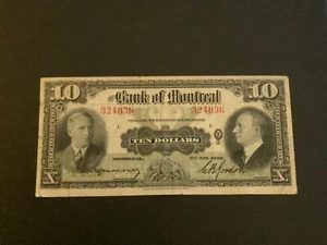 1938 The Bank of Montreal 10 Dollar Banknote - Picture 1 of 2