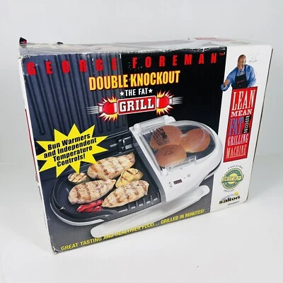 NEW George Foreman Double Knockout Grill GR44BWVT Dual Temp Control IN BOX - Image 1 of 4