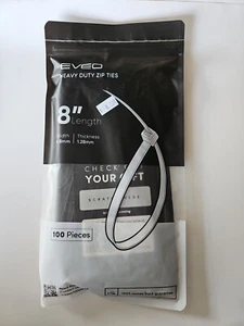 EVEO 8" BRIDAS DE ALTA RESISTENCIA PAQUETE DE 100 QUILATES NEGRO CABLEADO AUTOMOTRIZ HOGAR - Imagen 1 de 4