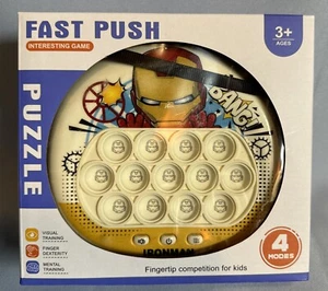 Quick Push Bubbles Console Decompression Whack-a-mole Fidget Toy IRONMAN - Picture 1 of 5