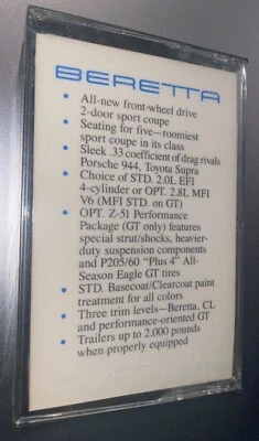 Cinta de casete de fábrica Chevrolet Beretta nueva/sellada Foto 1 de 2