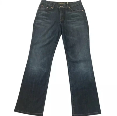 Pantalones de mezclilla acampanados David Kahn “Lauren” para mujer azul medio con bigotes talla 6 Foto 1 de 4