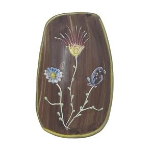 Italienische Keramik Steingut Geschirr Teller Erhöhtes Relief Blumen Mid Century 4x7 - Bild 1 von 5