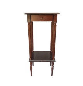 Vintage Mahogany Finish Wood Telephone/ Lamp / Plant Stand with Drawer and Shelf - Picture 1 of 3