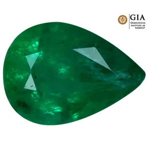 PIEDRA ESMERALDA COLOMBIA CORTE PERA SIGNIFICATIVO CERTIFICADO GIA 2,84 ct - Imagen 1 de 3