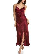 Dress Forum Surplice Ruched Maxi Dress Women's Red S