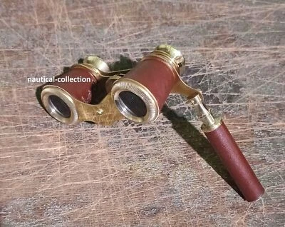 Vintage Brass Opera Glasses Mother of Pearl & Handle Brass Fittings France - Image 1 of 4