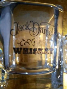 Vintage JACK DANIEL’S WHISKEY Square Rocks Glasses 8 oz. 3.5”H x 3"W (Set of 2) - Picture 1 of 9