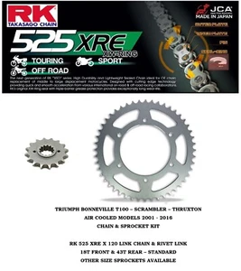 Kit de cadena y piñón Triumph T100 790-865 - 18/43 RK X-Ring - Imagen 1 de 2