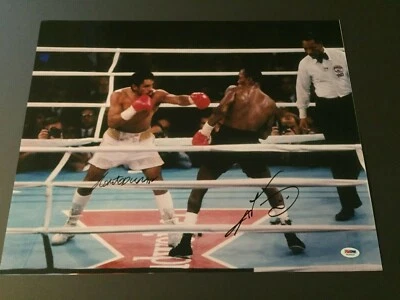  Sugar Ray Leonard & Roberto Duran Dual Autographed 16x20 Photo - PSA - Image 1 of 4