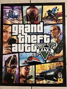 GRAND THEFT AUTO V FIVE 5 DOUBLE SIDED POSTER PROMOTIONAL ROCKSTAR GAMES