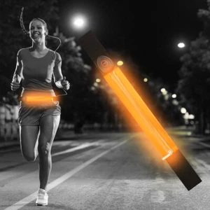 New Orange LED Running Belt Light Up Waist Bag Waterproof USB Rechargeable Night - Picture 1 of 6