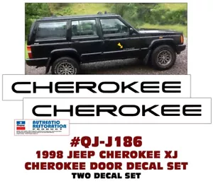 QJ-J186 1998 JEEP CHEROKEE XJ - CHEROKEE - DOOR DECAL SET - LICENSED - Bild 1 von 1