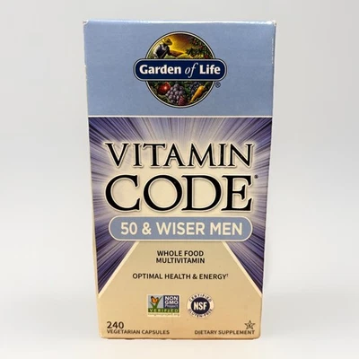 Multivitamínico Garden of Life Vitamin Code 50 & Wiser Men alimentos integrales crudos 24ct 26/05 Foto 1 de 2