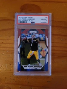 2017 Prizm Red/White/Blue #80 Ben Roethlisberger PSA 10 Gem Mint Pop 1! - Picture 1 of 1